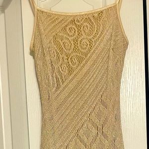 Gold lace tasseled dress 👗